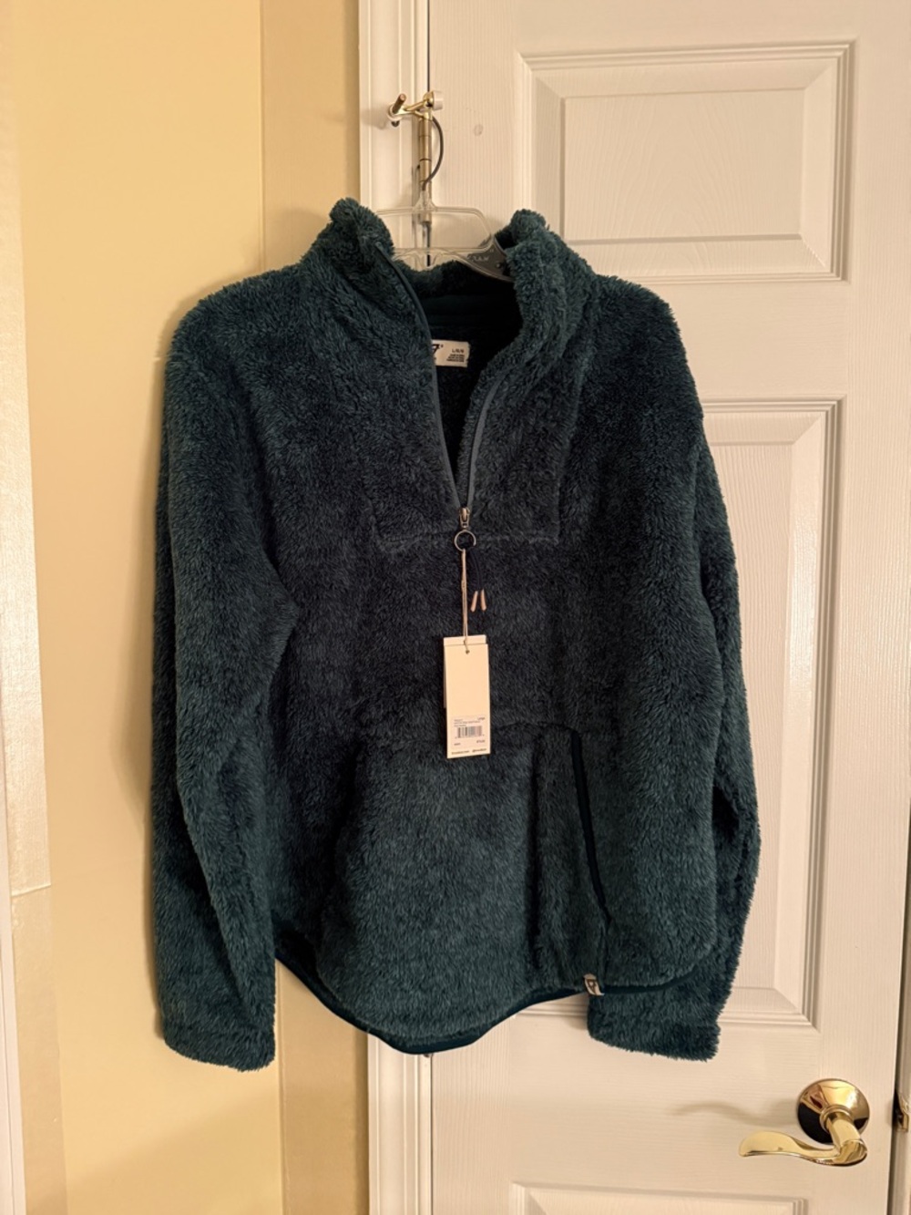 Cozy Plush Half-Zip Pullover Jacket - Deep Teal